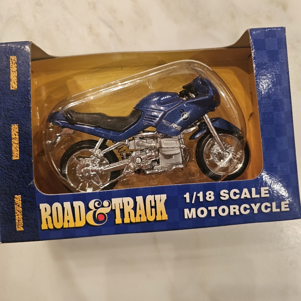 Die Cast Motorcycle Blue Vintage Road & Track